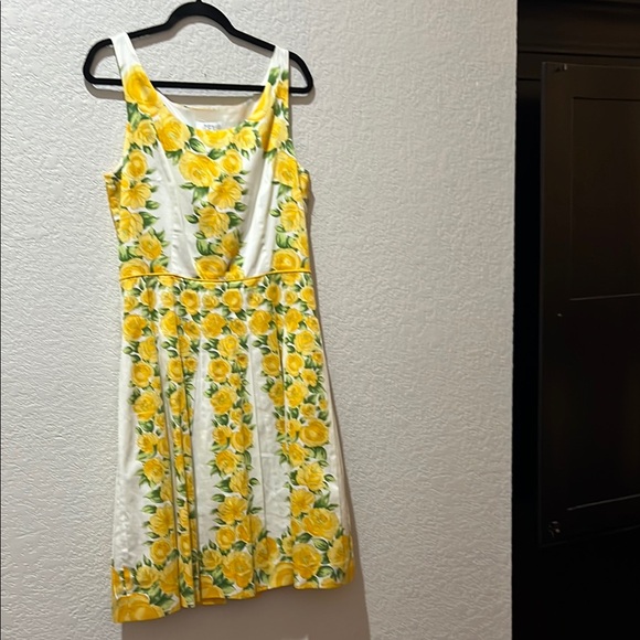 Ann Taylor Loft Floral Yellow and White Dress Size 12 - Picture 1 of 4